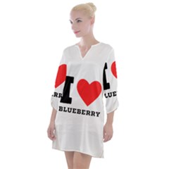 I Love Blueberry  Open Neck Shift Dress by ilovewhateva