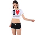 I love blueberry  Tie Back Short Sleeve Crop Tee View1