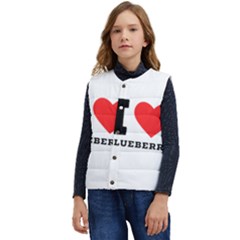 I Love Blueberry  Kid s Short Button Up Puffer Vest	 by ilovewhateva