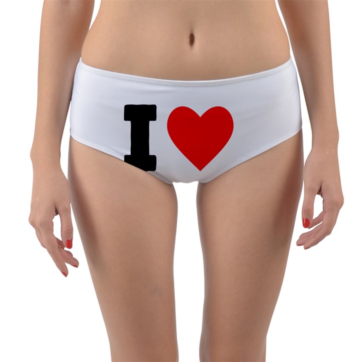 I love berry Reversible Mid-Waist Bikini Bottoms