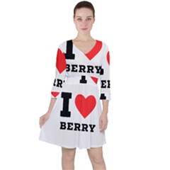 I Love Berry Quarter Sleeve Ruffle Waist Dress by ilovewhateva