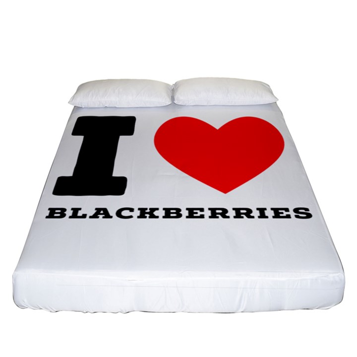 I love blackberries  Fitted Sheet (Queen Size)