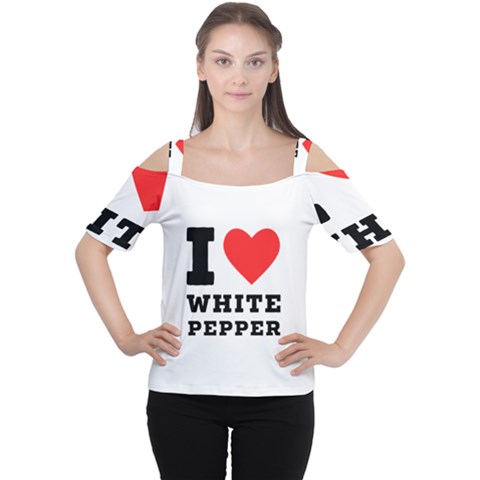 I Love White Pepper Cutout Shoulder Tee by ilovewhateva