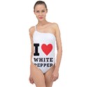 I love white pepper Classic One Shoulder Swimsuit View1