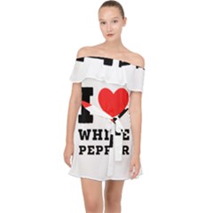 I Love White Pepper Off Shoulder Chiffon Dress by ilovewhateva