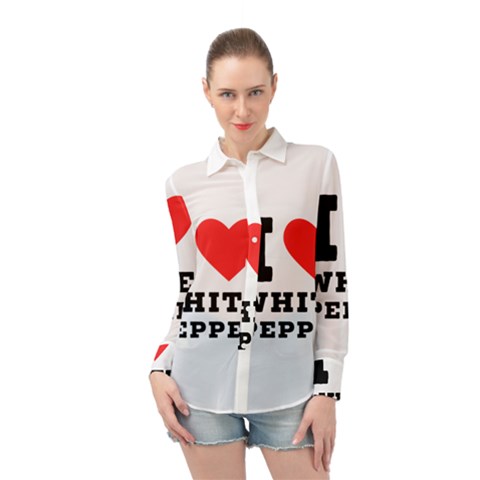 I Love White Pepper Long Sleeve Chiffon Shirt by ilovewhateva