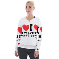 I Love White Pepper Velvet Zip Up Jacket by ilovewhateva