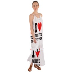 I Love White Pepper Cami Maxi Ruffle Chiffon Dress by ilovewhateva