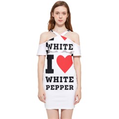 I Love White Pepper Shoulder Frill Bodycon Summer Dress by ilovewhateva