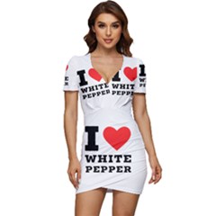 I Love White Pepper Low Cut Cap Sleeve Mini Dress by ilovewhateva