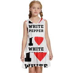 I Love White Pepper Kids  Sleeveless Tiered Mini Dress by ilovewhateva