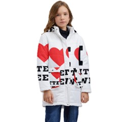 I Love Bitter Sweet Kids  Hooded Longline Puffer Jacket by ilovewhateva