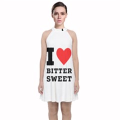 I Love Bitter Sweet Velvet Halter Neckline Dress  by ilovewhateva