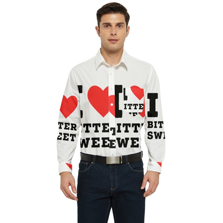 I love bitter sweet Men s Long Sleeve Pocket Shirt 