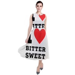 I Love Bitter Sweet Round Neck Boho Dress by ilovewhateva