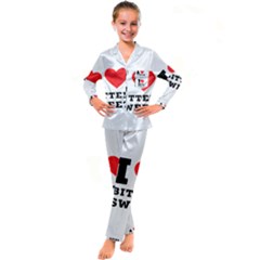 I Love Bitter Sweet Kids  Satin Long Sleeve Pajamas Set by ilovewhateva