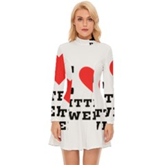 I Love Bitter Sweet Long Sleeve Velour Longline Dress by ilovewhateva