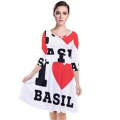 I Love Basil Quarter Sleeve Waist Band Dress by ilovewhateva