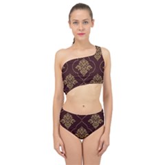 Vector Gold Ornament Pattern Seamless Damask Spliced Up Two Piece Swimsuit by danenraven