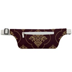 Vector Gold Ornament Pattern Seamless Damask Active Waist Bag by danenraven