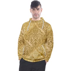 Damas Pattern Vector Texture Gold Ornament With Seamless Men s Pullover Hoodie