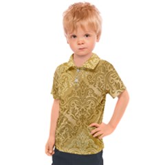 Damas Pattern Vector Texture Gold Ornament With Seamless Kids  Polo Tee