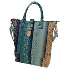 Gold Pattern Texture Golden Ornament Buckle Top Tote Bag