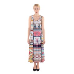 Pattern Texture Multi Colored Variation Sleeveless Maxi Dress by danenraven