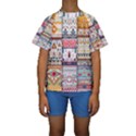 Pattern Texture Multi Colored Variation Kids  Short Sleeve Swimwear View1