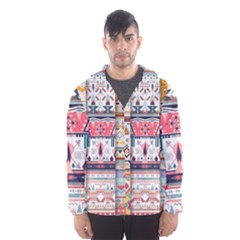 Pattern Texture Multi Colored Variation Men s Hooded Windbreaker