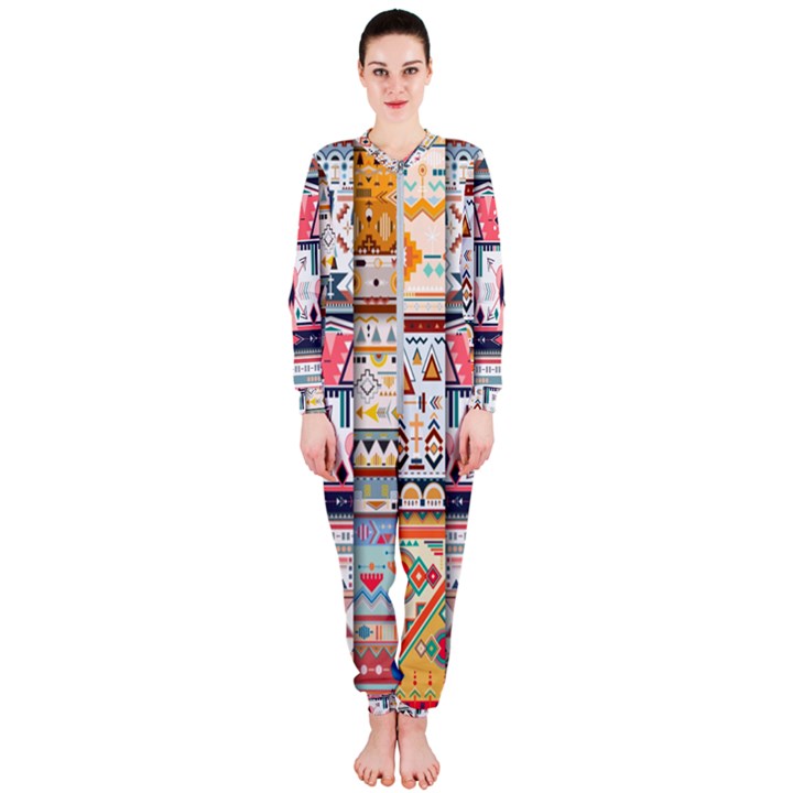 Pattern Texture Multi Colored Variation OnePiece Jumpsuit (Ladies)