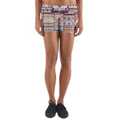 Pattern Texture Multi Colored Variation Yoga Shorts