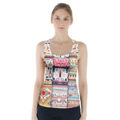 Pattern Texture Multi Colored Variation Racer Back Sports Top