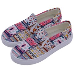 Pattern Texture Multi Colored Variation Kids  Canvas Slip Ons by danenraven