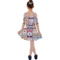 Pattern Texture Multi Colored Variation Kids  Shoulder Cutout Chiffon Dress View2