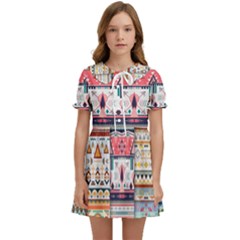 Pattern Texture Multi Colored Variation Kids  Sweet Collar Dress by danenraven