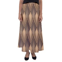 Brown Abstract Background Texture Pattern Seamless Flared Maxi Skirt by danenraven