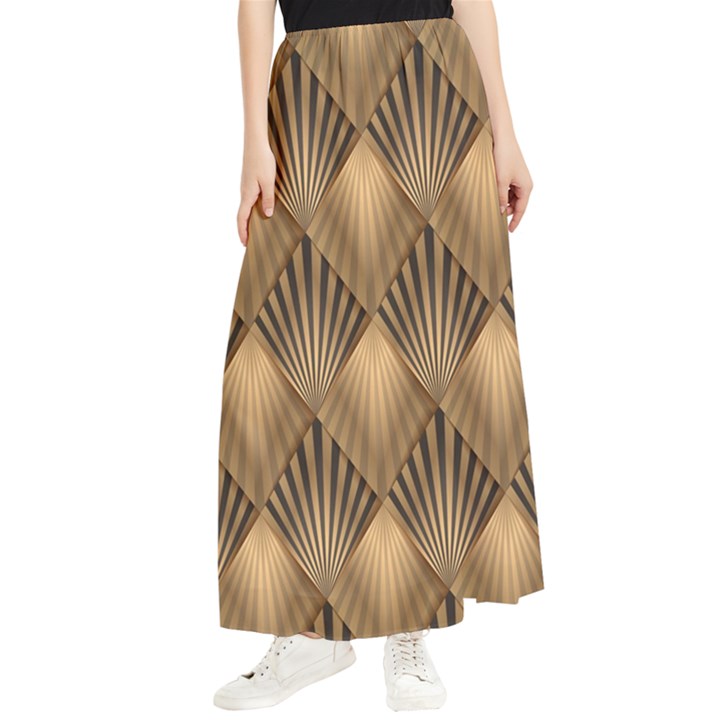 Brown Abstract Background Texture Pattern Seamless Maxi Chiffon Skirt