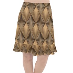 Brown Abstract Background Texture Pattern Seamless Fishtail Chiffon Skirt by danenraven