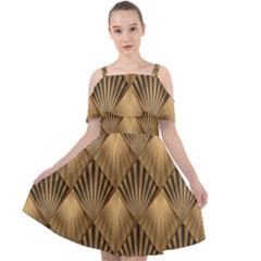 Brown Abstract Background Texture Pattern Seamless Cut Out Shoulders Chiffon Dress by danenraven