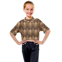 Brown Abstract Background Texture Pattern Seamless Kids Mock Neck Tee