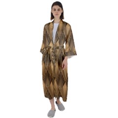 Brown Abstract Background Texture Pattern Seamless Maxi Satin Kimono by danenraven