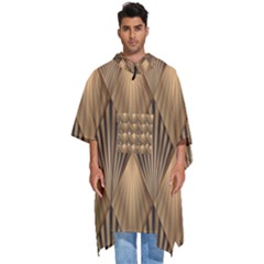 Brown Abstract Background Texture Pattern Seamless Men s Hooded Rain Ponchos