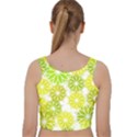 Flowers Green Texture With Pattern Leaves Shape Seamless Velvet Racer Back Crop Top View2