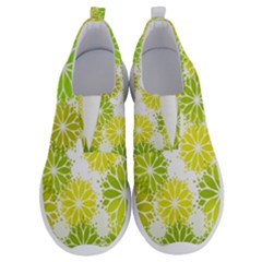 Flowers Green Texture With Pattern Leaves Shape Seamless No Lace Lightweight Shoes