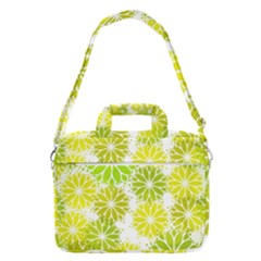 Flowers Green Texture With Pattern Leaves Shape Seamless Macbook Pro 13  Shoulder Laptop Bag  by danenraven