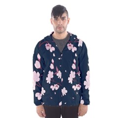 Flowers Texture Textured Pattern Men s Hooded Windbreaker by danenraven