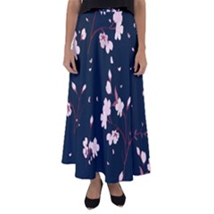 Flowers Texture Textured Pattern Flared Maxi Skirt by danenraven