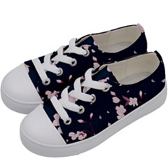 Flowers Texture Textured Pattern Kids  Low Top Canvas Sneakers by danenraven