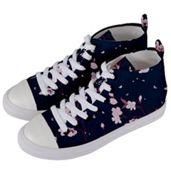 Flowers Texture Textured Pattern Women s Mid-top Canvas Sneakers by danenraven